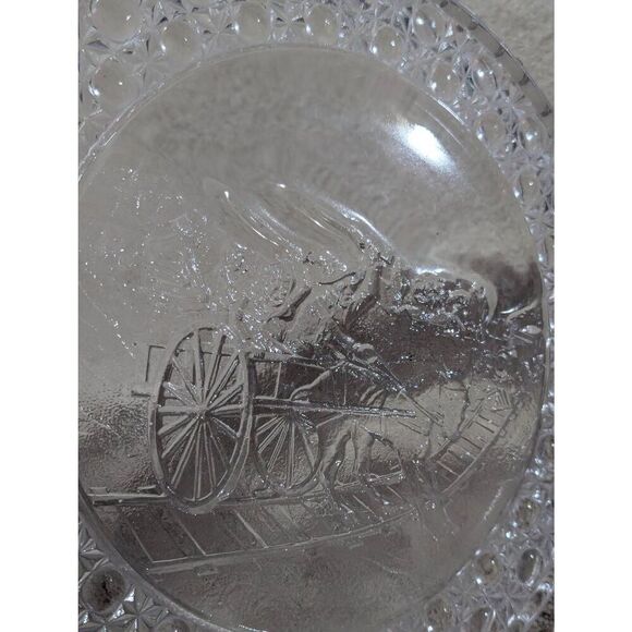 EAPG 1887 Currier & Ives Balky Mule Clear Glass Tray Flint Glass Co-operative - Picture 7 of 9